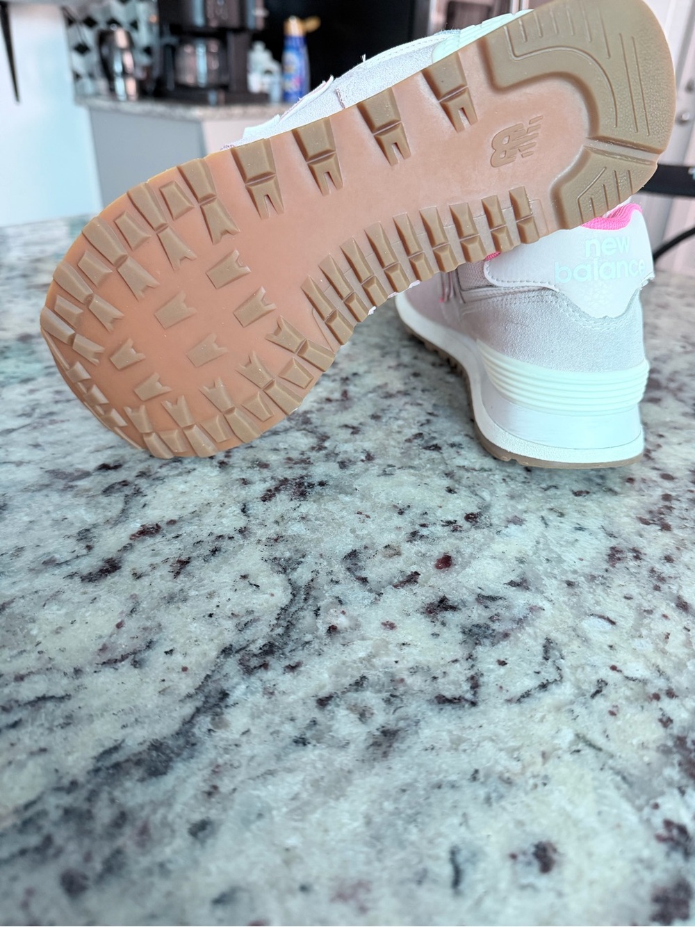 New Balance Women's Light Pink Athletic Sneaker with Bright Pink Lining - Picture 8 of 9